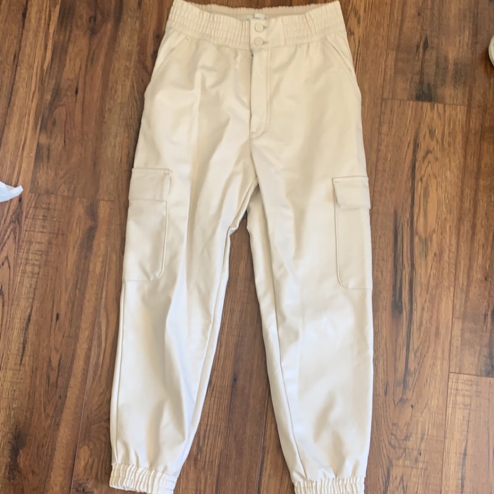 Leather joggers
